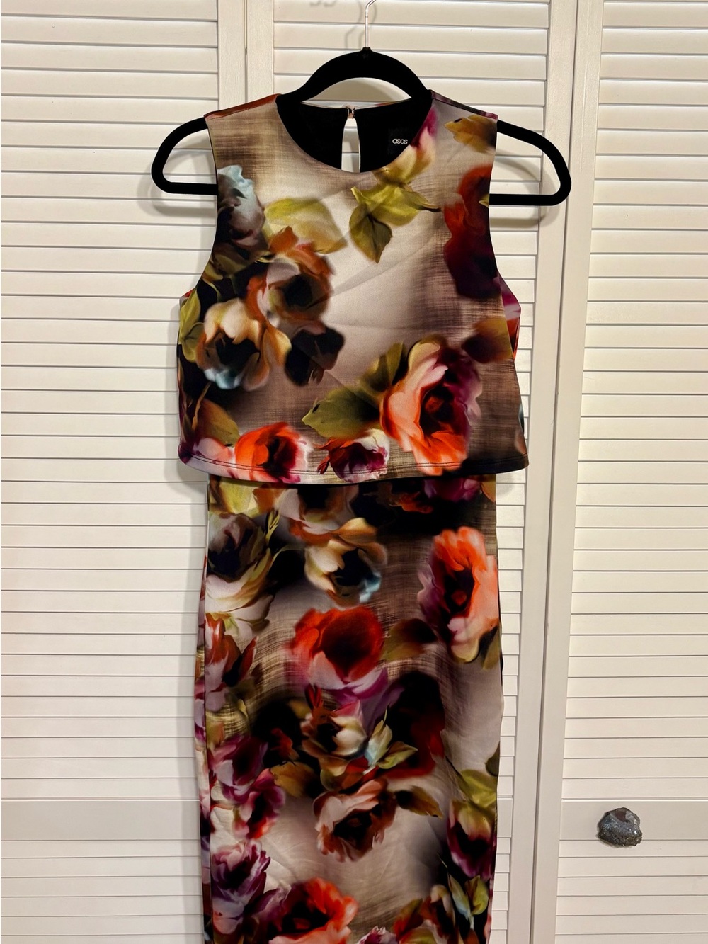 ASOS Floral Print Sleeveless Midi Dress in Multi-Color